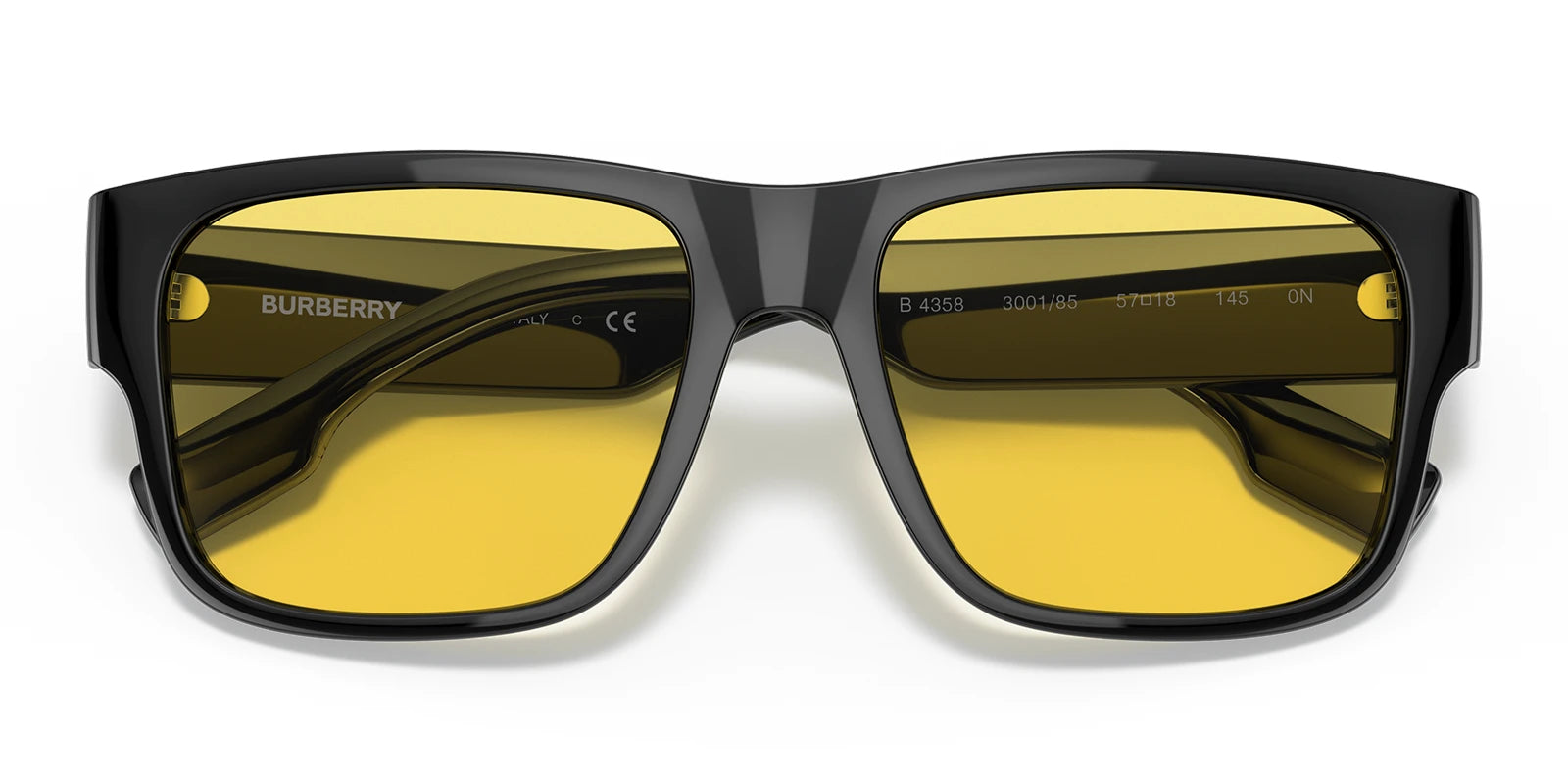 Burberry BE4358-Black With Yellow Lenses