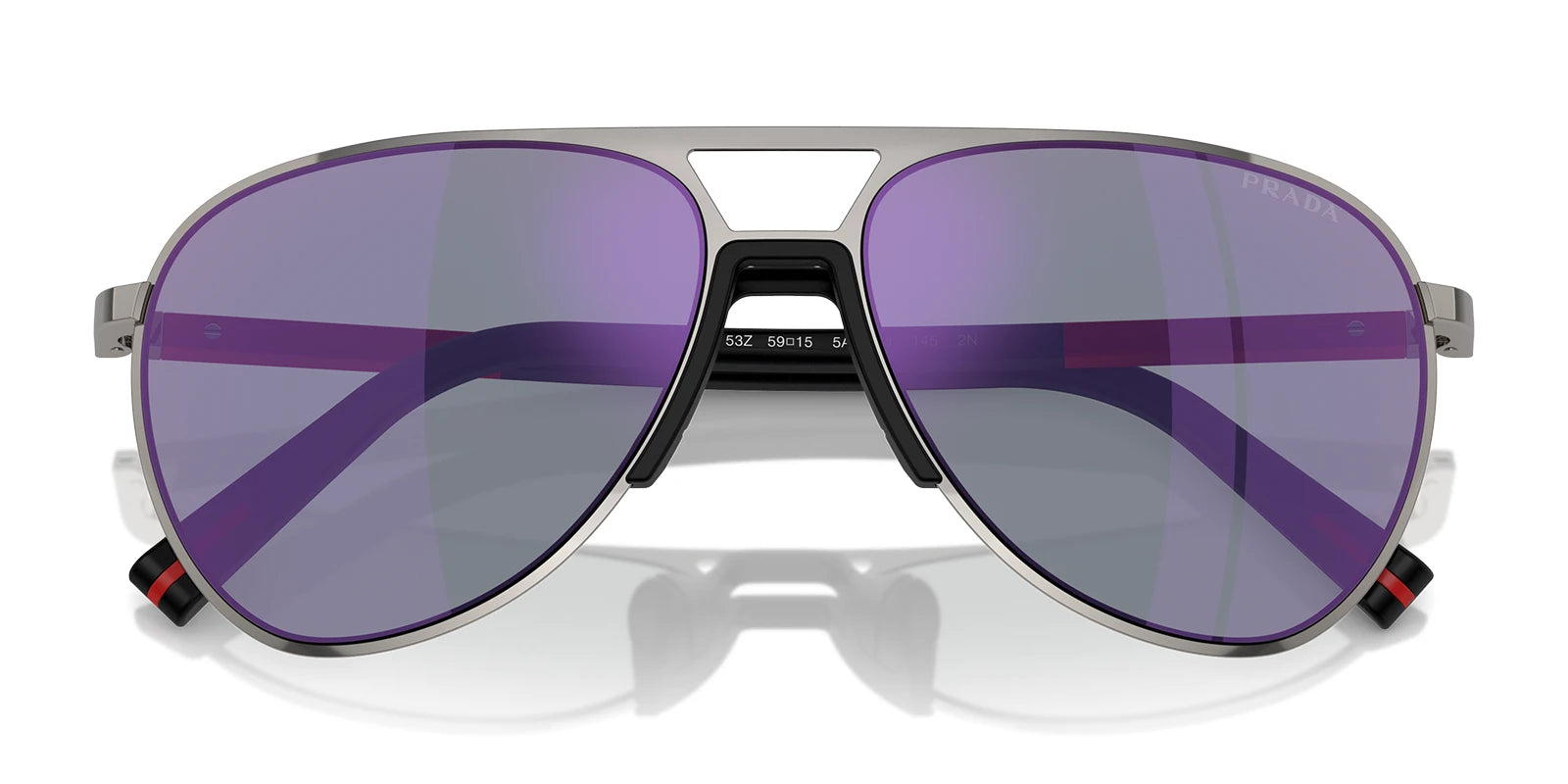 PRADA LINEA ROSSA PS53ZS-Gunmetal With Blue Lenses